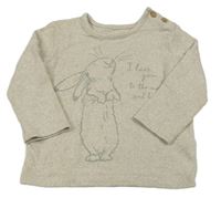 Béžové melírované úpletové triko s králíkem George