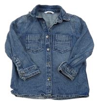 Modrá rifľová košeľová bunda M&S