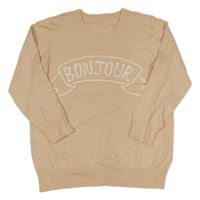 Pudrový ľahký sveter s nápisom