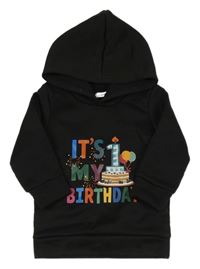 Čierna mikina s dortem a kapucňou Shein