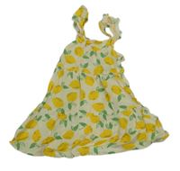 Svetložlté ľahké šaty s citrónmi Matalan