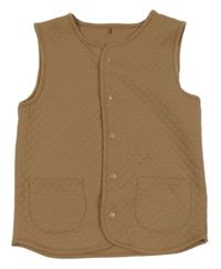 Hnedá prešívaná tepláková prepínaci vesta