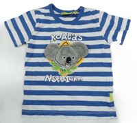 Modro-bílé pruhované tričko s koalou