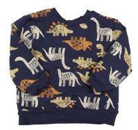 Tmavomodrá mikina s dinosaurami Pekkle