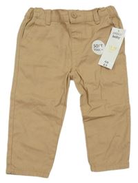 Nové - Hnědé plátěné chino kalhoty Pep&Co