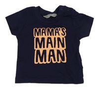 Tmavomodré tričko s nápisom Primark