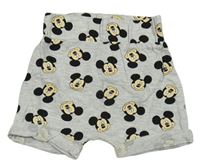 Sivé melírované bavlnené kraťasy s Mickeym Disney