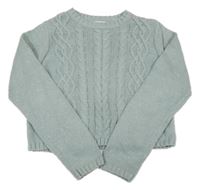 Svetlozelený trblietavý crop sveter Cupcakes&Cashmere