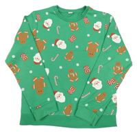 Zelená mikina s perníčky a Santy