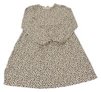 Béžové bavlnené šaty s leopardím vzorom H&M