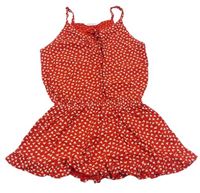 Červeno-biely kvetovaný ľahký kraťasový overal Matalan