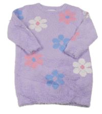 Lila svetrové šaty s kvetinami Primark