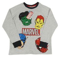 Nové - Sivé melírované pyžamové tričko s Marvel Marvel
