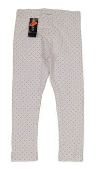 Nové - Bílo-růžové vzorované legíny se srdíčky Dunnes Stores 