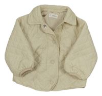 Smetanová prošívaná šusťáková jarní bunda s límečkem MANGO