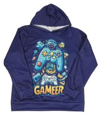 Fialová ľahká mikina s ovladačem a kapucňou