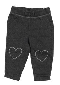 Tmavošedé třpytivé tepláky se srdíčky C&A