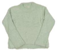 Mintový chlpatý sveter H&M