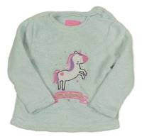 Svetlomodrá plyšová mikina s jednorožcom Primark