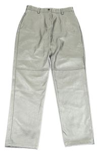 Strieborné koženkové nohavice F&F