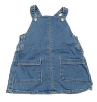 Modré na traké rifľové šaty s vreckami