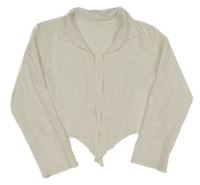 Biela crop blúzka s uzlom shein