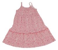 Bielo-ružové vzorované šaty kids