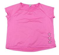Neónově ružové športové tričko s hviezdami Yigga
