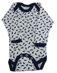 Bílo-tmavomodré vzorované body