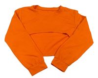 Oranžová crop mikina