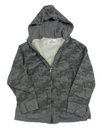 Šedá army propínací mikina s kapucí M&S