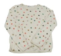 Smetanovo-farebný bodkovaná ý sveter H&M