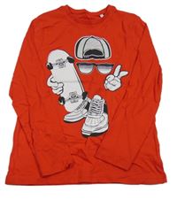 Červené triko s potiskem C&A