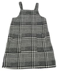 Černo-bílé kostkované vlněné šaty F&F