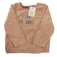 Nové - Ružová zamatová mikina s nápisom Hema