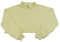 Žltá crop mikina s golierikom H&M