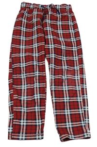 Červeno-bílo-tmavomodré kostkované pyžamové kalhoty Alive