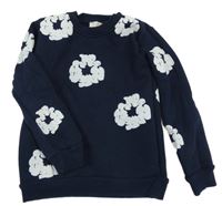 Tmavomodro-biela kvetovaná mikina