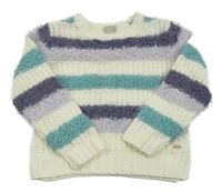 Bielo-fialovo-zelený pruhovaný sveter Name it