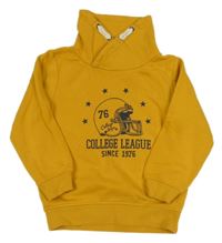 Horčicová mikina s helmou a golierom Topolino