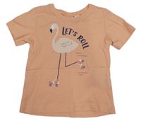 Meruňkové tričko s plameňákem Lily & Dan