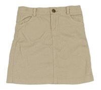 Béžovo-zlatá trblietavá rifľová sukňa