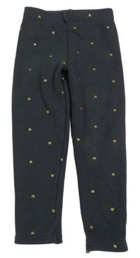 Antracitové zateplené legíny se srdíčky Nutmeg