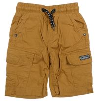 Okrové plátěné cargo kraťasy Dopodopo