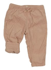 Růžové manšestrové podšité kalhoty H&M