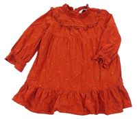 Červené bodkovaná é menšestrové šaty M&S