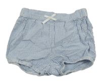 Bílo-modré pruhované kraťasy s mašlí H&M