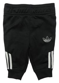 Černo-bílé tepláky s logem Adidas
