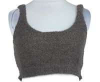 Dámský hnědý chlupatý crop top Primark 