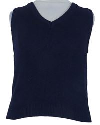 Dámská tmavomodrá svetrová vlněná crop vesta 